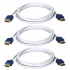 QVS Cable HDMI de Alta Velocidad con Ethernet HDMI Macho - HDMI Macho, 3 Metros, Blanco/Azul, 3 Piezas  2