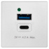 Simon Placa para Pared K126G/9, 1 Puerto USB A + 1 USB C, Blanco  1