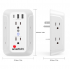 Smartbitt Supresor de Picos de Pared SBSS-BW6-3U, 6 Contactos, 3x USB, 1480J, 120V, Blanco  4