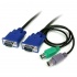 Startech.com Cable KVM Ultra Delgado 3 en 1, 2x PS/2 Macho - 2x VGA Macho, 1.8 Metros, Negro  2