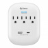 Steren Multicontacto de Pared 905-160, 3 Contactos, 1x USB, 1x USB-C, 125V, Blanco  1