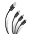 Steren Cable 3 en 1 USB A Macho - Lightning/micro USB/USB C Macho, 1.8 Metros, Negro  1