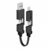 Steren Cable USB 4 en 1, USB/USB C Macho - Lightning/USB C Macho, 16cm, Negro  1