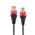 Steren Cable Elite USB A Macho - USB B Hembra, 7.2 Metros, Negro/Rojo  2