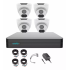 Uniarch Kit de Vigilancia Turret Metal de 4 Cámaras CCTV Turret y 6 Canales, con Grabadora, Cables y Fuente de Poder  1