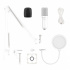 ﻿Xzeal Kit Micrófono XZ-260, Alámbrico, USB, Blanco ― Incluye Soporte de Brazo y Filtro Anti-Pop  3